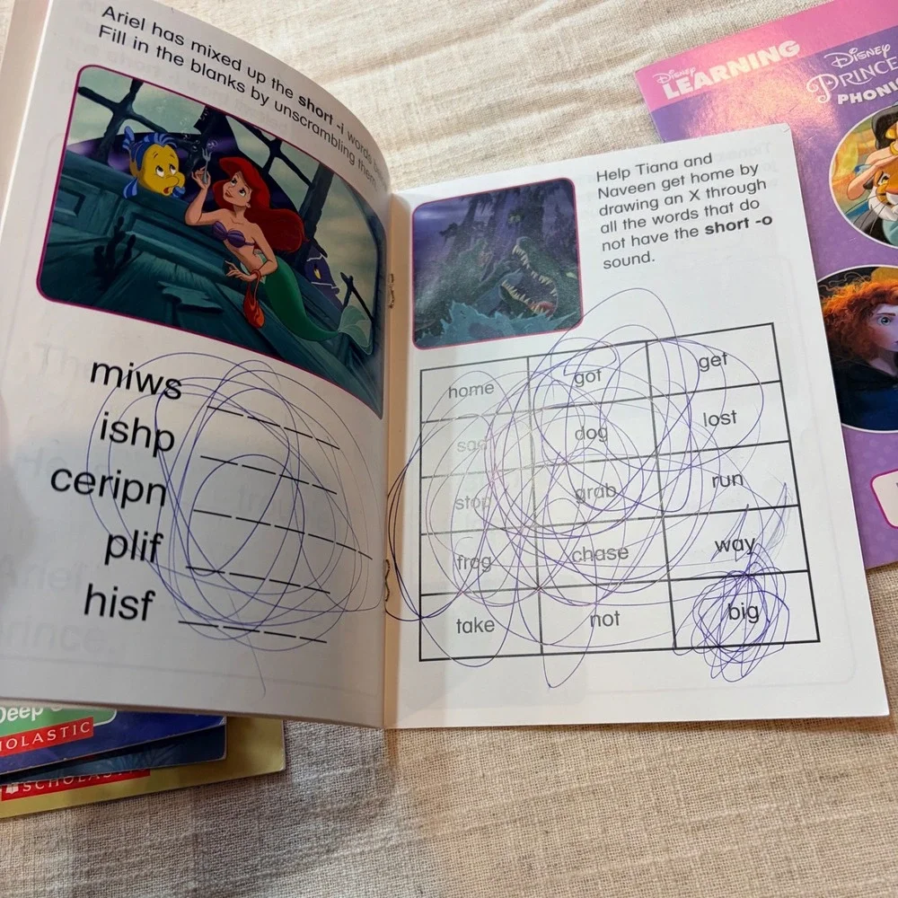 Disney Princess Phonics Scholastic Reading Adventures Books Lot of 14
